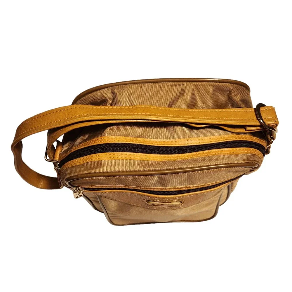 Vintage Samsonite Carry On Bag Adjustable Shoulder Strap Safari Tan 10.5” X 9”